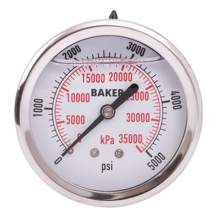 BAKER INSTRUMENTS AHNC-5000P Pressure Gauge, 0-5000 PSI AHNC-5000P